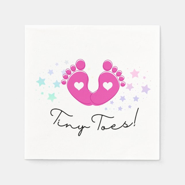 Tiny Toes Baby Shower Pappersservett (Framsidan)