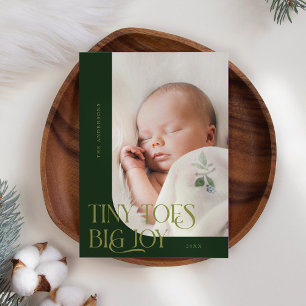 Tiny Toes Big Joy Grönt Photo Birth Meddelande