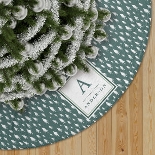 Tiny Träd Monogrammad Spruce Grönt Julgransmatta Borstad Polyester