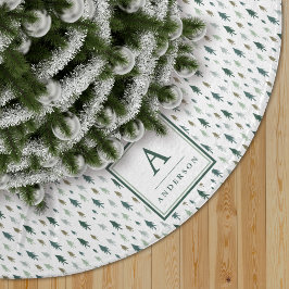 Tiny Träd | Monogrammed Träd Skirt Julgransmatta Borstad Polyester