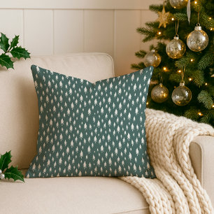 Tiny Träd Spruce Grönt Helgdag Kudde