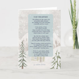 Tiny Treasures wintery snowflake-scen med stuga Tack Kort