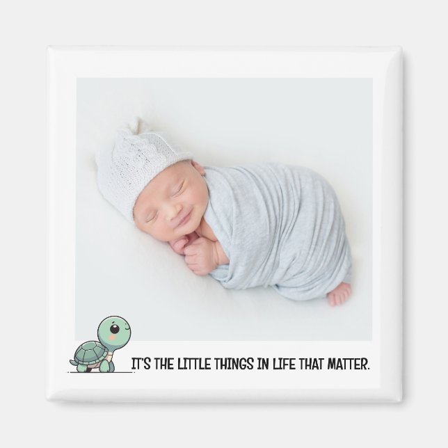 Tiny Turtle Baby Photo Magnet (Framsidan)