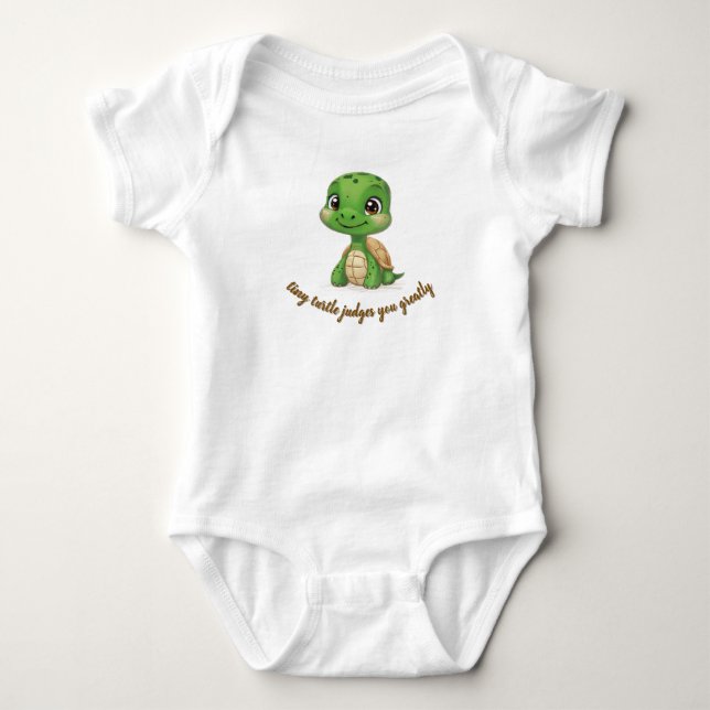 Tiny Turtle Judges You T Shirt (Framsida)