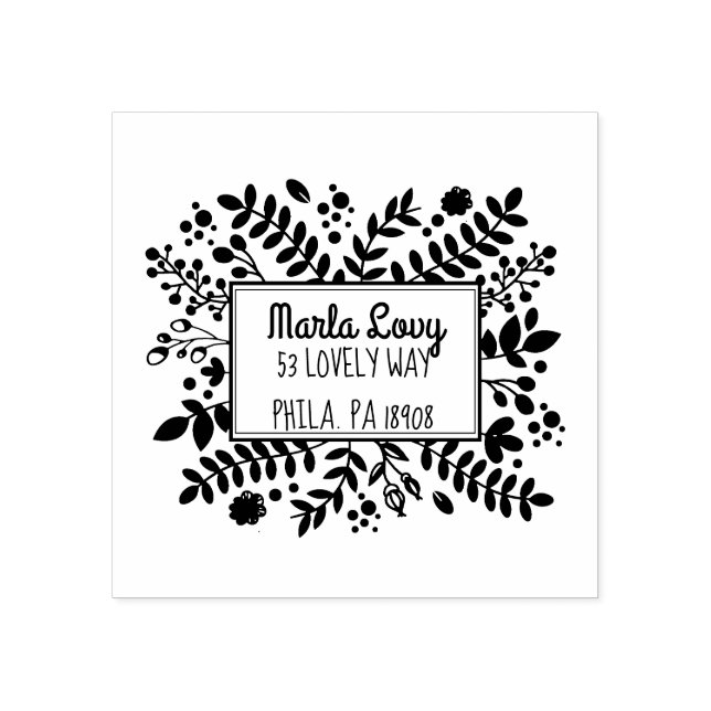 TINY VINES Returadress Frimärke Stämpel (Tryck)