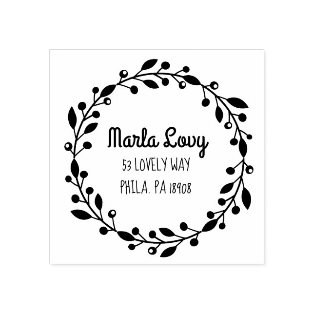 TINY VINES Returadress Frimärke Stämpel (Tryck)