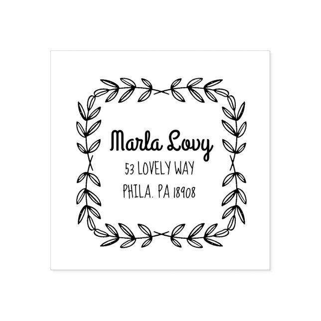 TINY VINES Returadress Frimärke Stämpel (Tryck)