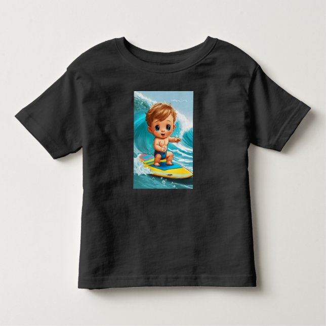 Tiny Wave Rider - Baby Surfer Vibes T Shirt (Framsida)