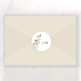 Tiny Wildblomma Bröllop Classic Round Sticker Runt Klistermärke