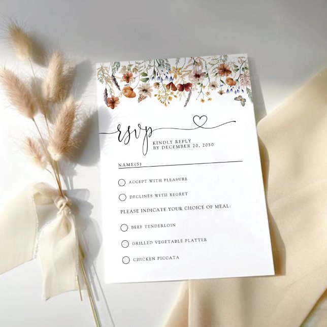 Tiny Wildblomma Bröllop OSA Card (Skapare uppladdad)