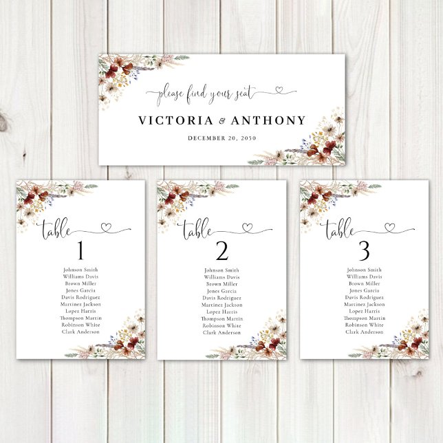 Tiny Wildbloms Bröllop Head Bord Sign (Skapare uppladdad)