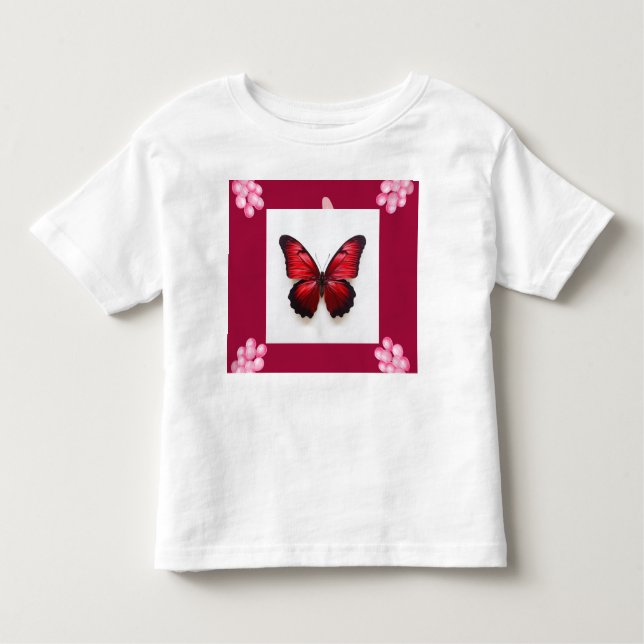 TinyTrend™ Butterfly Småbarn Bra Jersey T-Shirt (Framsida)