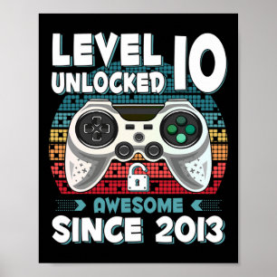 Tio 10år födelsedag Son Pojke Rolig Spelare 10:e 1 Poster
