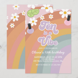 Tio är en vibe Spa Rainbow 10:e födelsedagen Inbjudningar