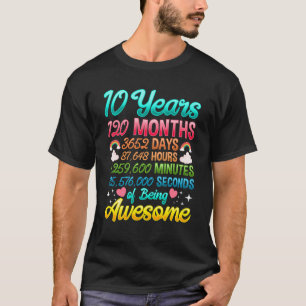 Tio år gammal 120 månader 10:e Födelsedagsfeste T Shirt