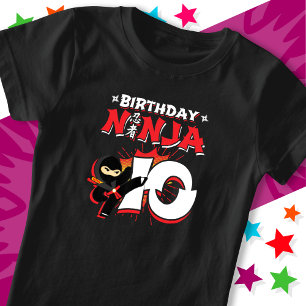 Tio år gammal Tecknad Bok Stil Ninja 10:e födelsed T Shirt