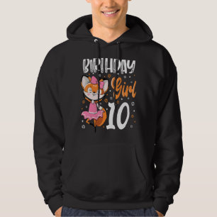 Tio år gammal tionde födelsedag för rävsaxar hoodie