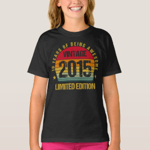 Tio år gammal tionde Vintagen 2015 Tionde födelsed T Shirt