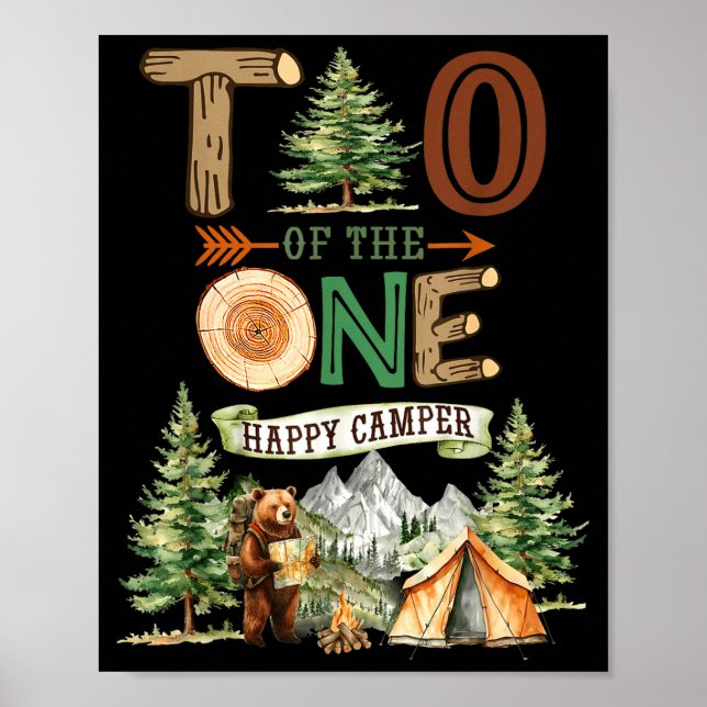 Tio av den lyckliga campingen 1-årsdag camping  poster (Framsidan)