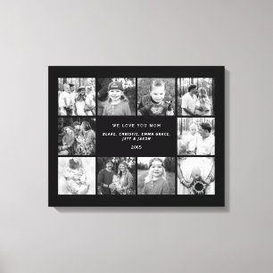 Tio B/W-foto Vi Kärlek er Mamma Anpassningsbar Kan Canvastryck
