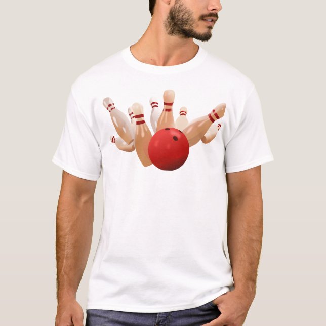 Tio Bowling Strike. T Shirt (Framsida)