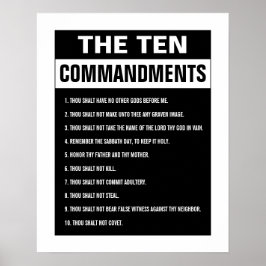 Tio budord Bible Verse Christian Religiösa Poster