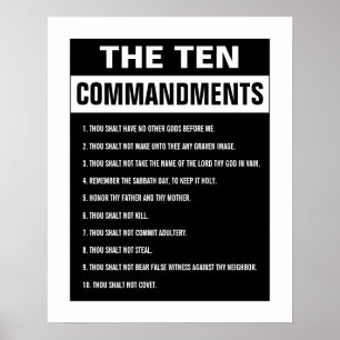 Tio budord Bible Verse Christian Religiösa Poster