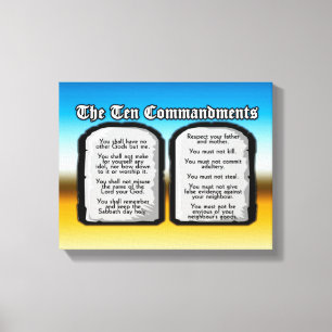 Tio budord från Heligan Bible, Guds lag Canvastryck