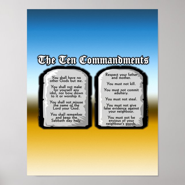 Tio budord från Heligan Bible, Guds lag Poster (Framsidan)