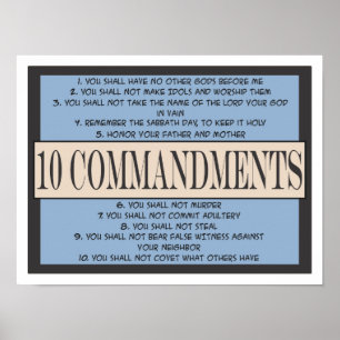 Tio Commandments av bibeln Poster