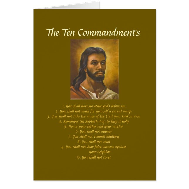 Tio Commandments Hälsningskort (Framsidan)