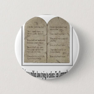 Tio Commandments med citationstecken Knapp