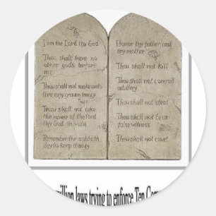 Tio Commandments med citationstecken Runt Klistermärke