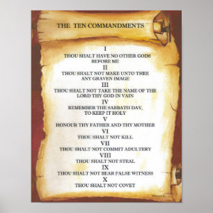 Tio Commandments på Parchmentrulla Poster
