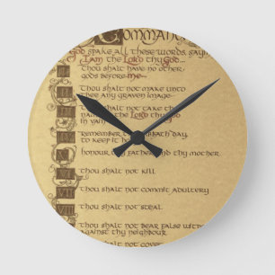 tio commandments rund klocka