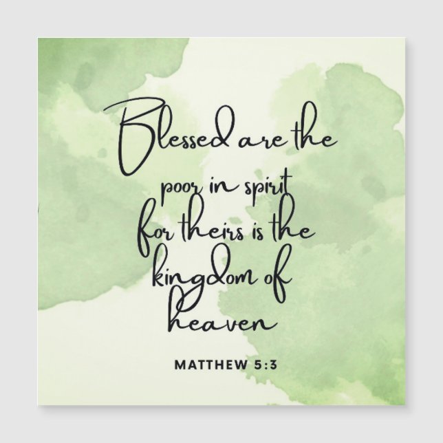 Tio dagars beatitudes Scripture Verse 5:3 Magnet (Framsida)