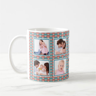 Tio fotokollage med dekorativt fläktmönster kaffemugg