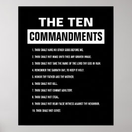 Tio Guds bud Kristna religiösa bibelvers Poster