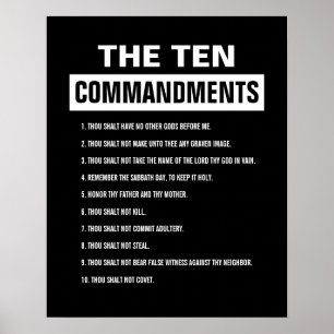 Tio Guds bud Kristna religiösa bibelvers Poster