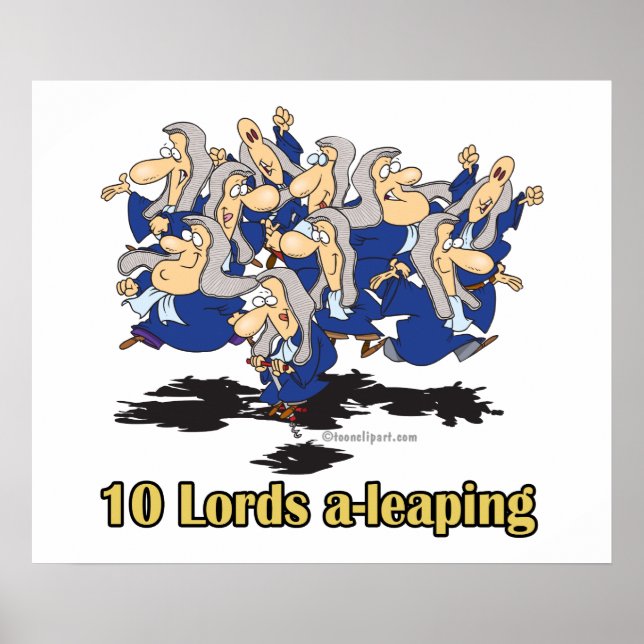 tio herrar som hoppar tionde julens tionde dag poster (Framsidan)