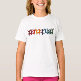 Tio herrar som hoppar Utklippsbar i stencilstil 4 T Shirt