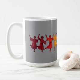 Tio herrar som hoppar Utklippsbar stencil stil 4 Kaffemugg