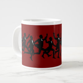 Tio herrar som hoppar Utklippsbar stencil stil 5 Jumbo Mugg