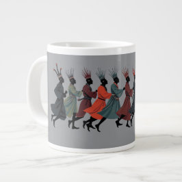 Tio herrar som hoppar Utklippsbar stencilstil 1 Jumbo Mugg