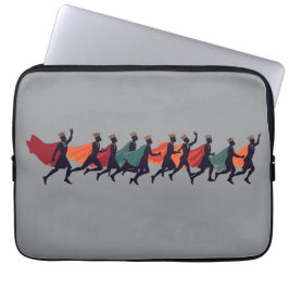 Tio herrar som hoppar Utklippsbar stencilstil 2 Laptop Fodral