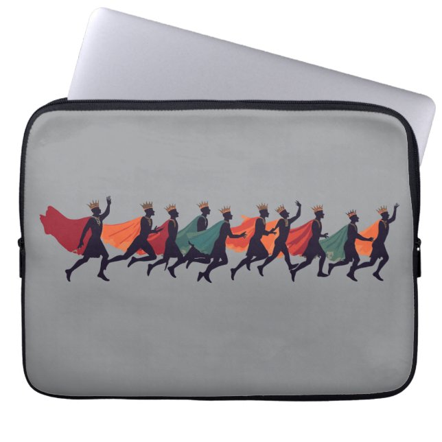 Tio herrar som hoppar Utklippsbar stencilstil 2 Laptop Fodral (Framsidan)