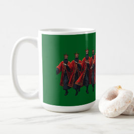 Tio herrar som hoppar Utklippsbar stencilstil 6 Kaffemugg