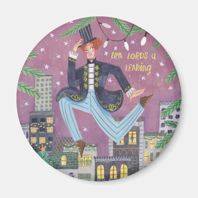 Tio jultio dagar i klump magnet (Framsidan)