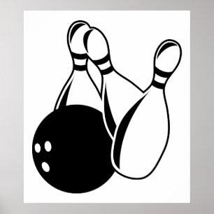 Tio klämmer fast bowling poster