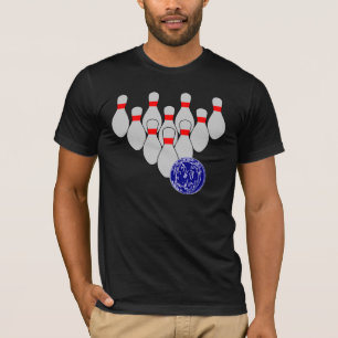 Tio klämmer fast bowlingmanar T-tröja T-shirt